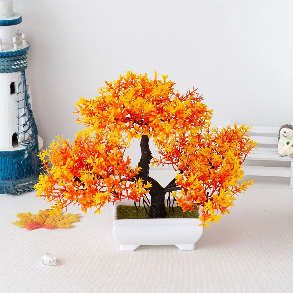 Artificial plastic bonsai flower garden for home decoration